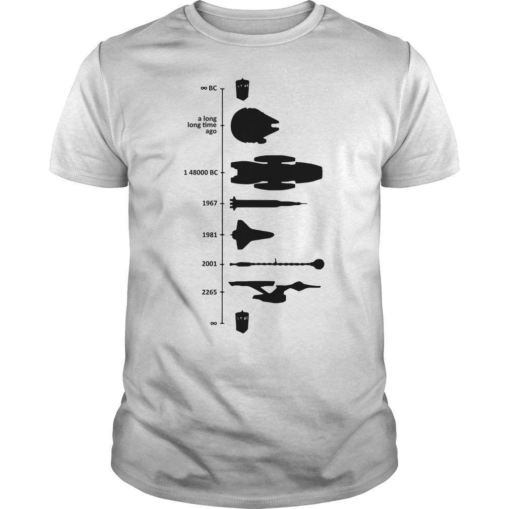 spaceship timeline t shirt