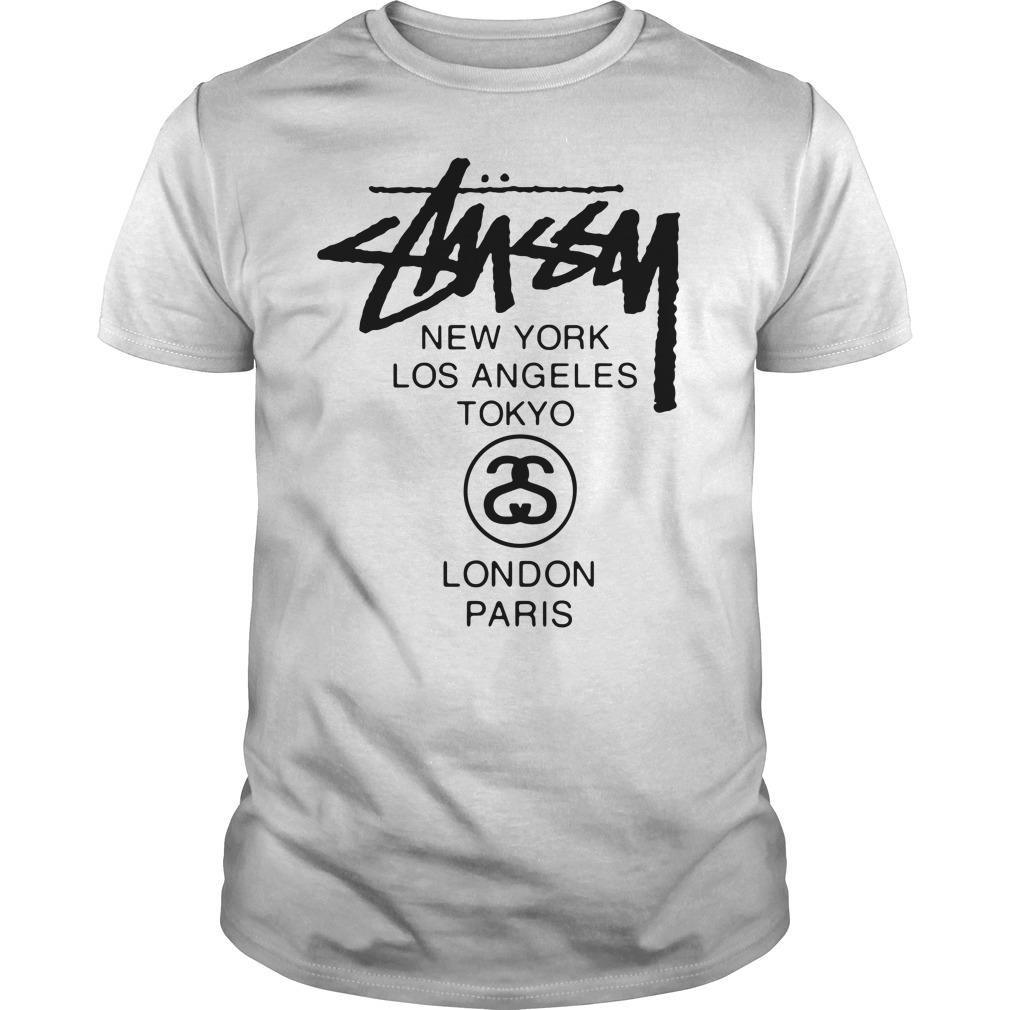Stussy New York Los Angeles Tokyo London Paris Shirt, hoodie, sweater, long  sleeve and tank top