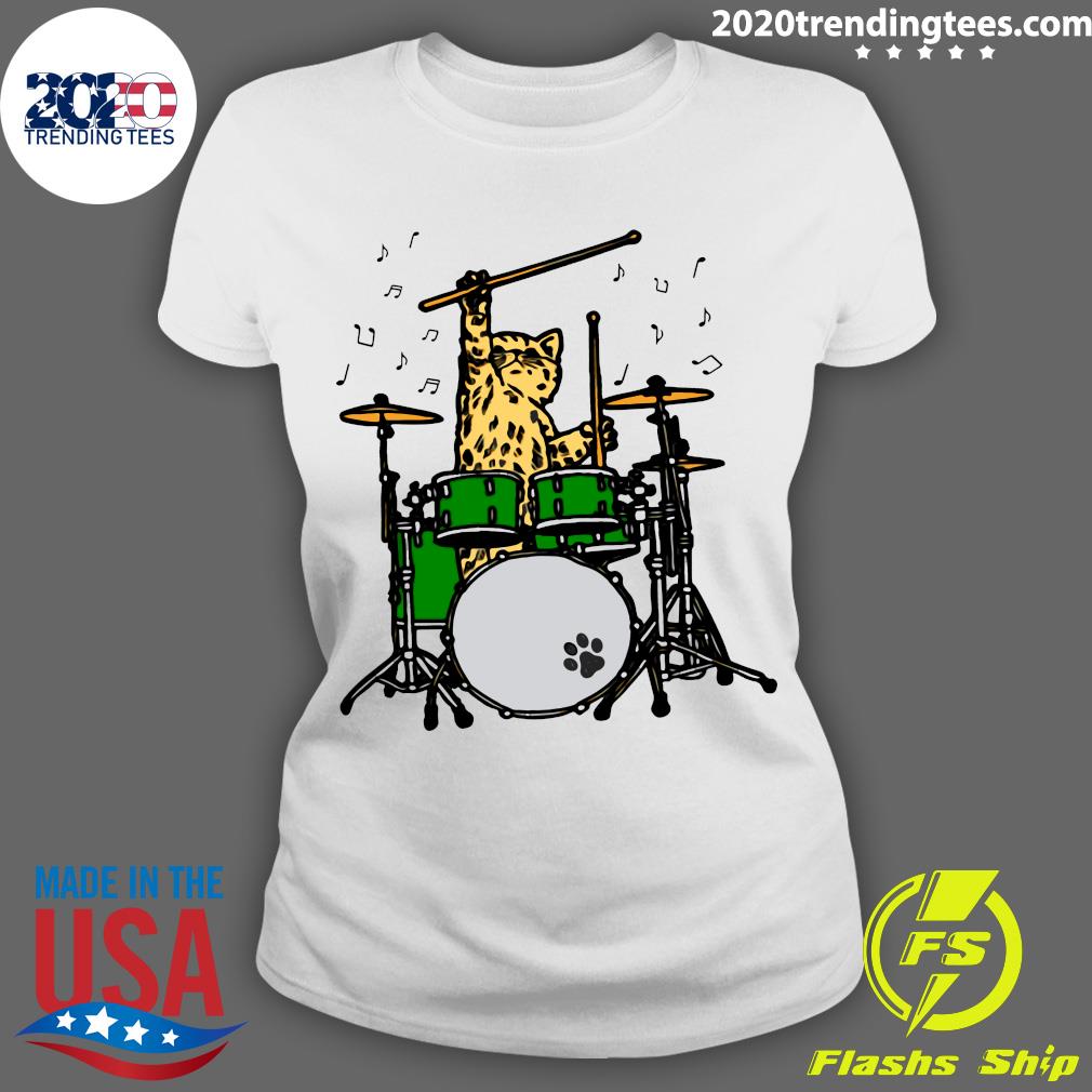 cat playing drums shirt