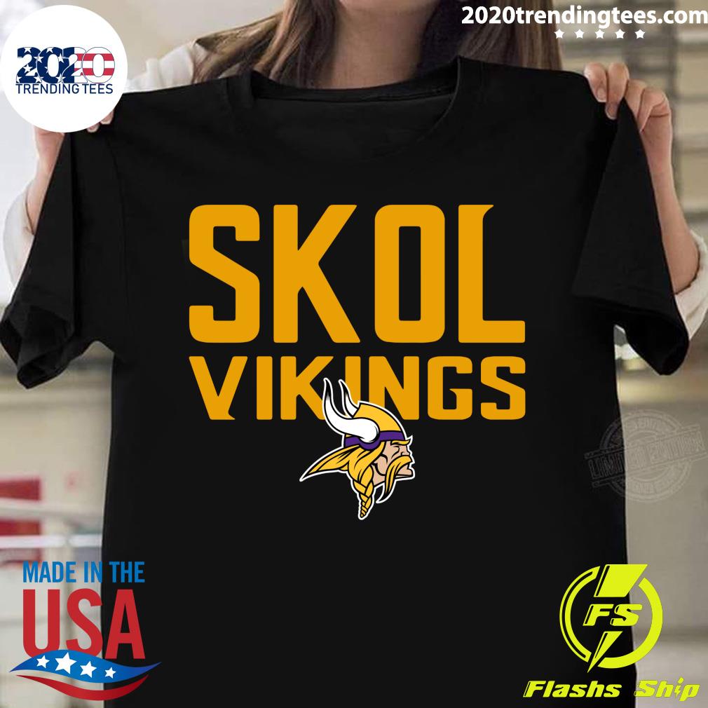 Official Minnesota Vikings drink up skol on shirt